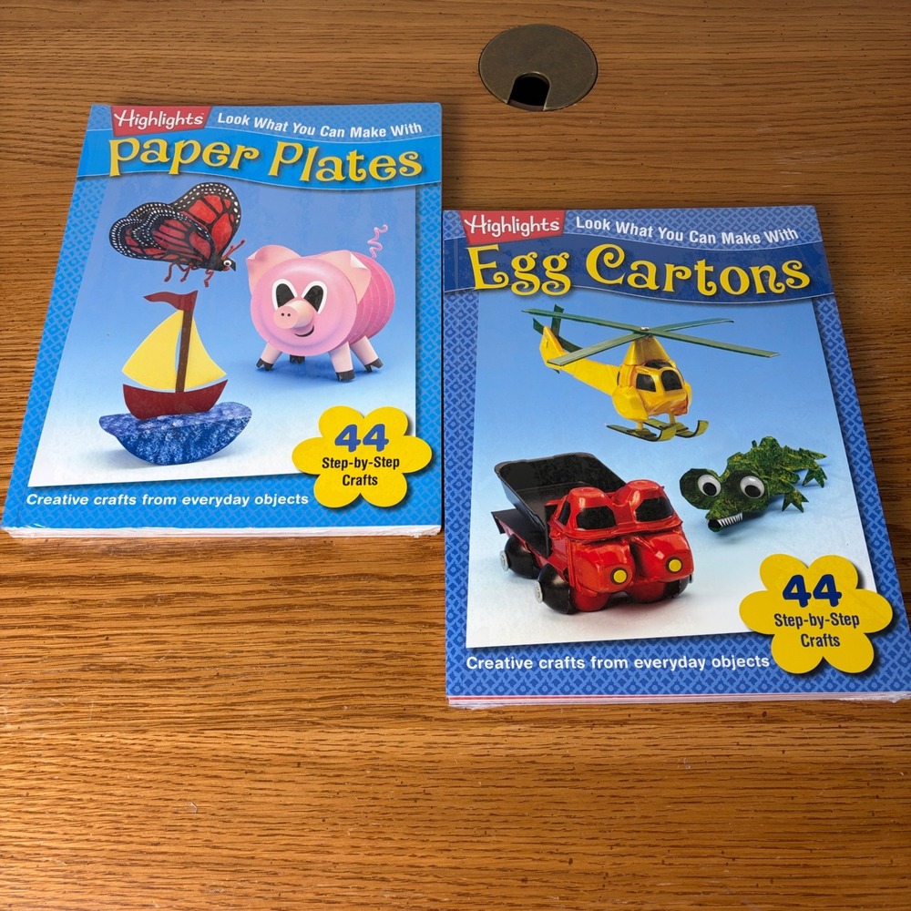 Highlights Look What You Can Make With 8 Book Lot Paper Plates Bags Egg Cartons